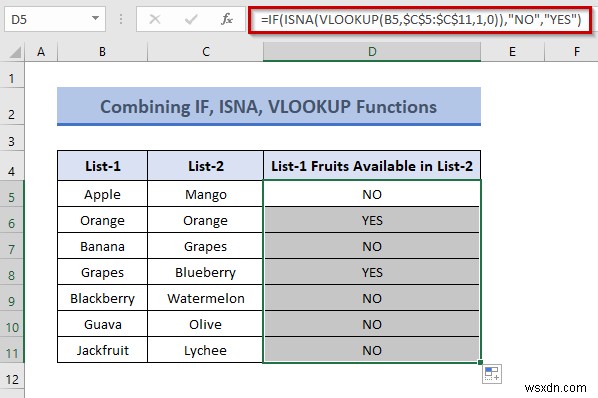 Cách so sánh hai cột để tìm sự khác biệt trong Excel