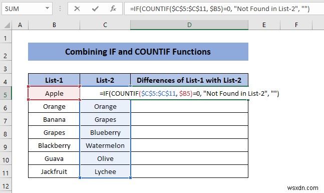 Cách so sánh hai cột để tìm sự khác biệt trong Excel