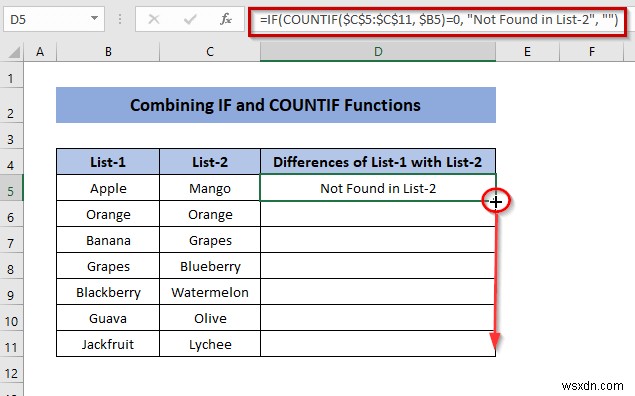 Cách so sánh hai cột để tìm sự khác biệt trong Excel