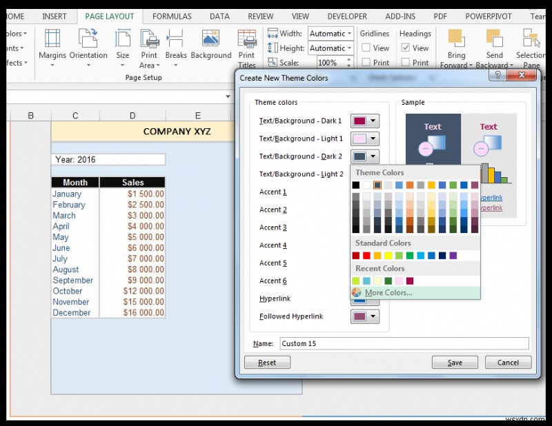 Cách sửa đổi màu chủ đề, phông chữ &hiệu ứng &tạo chủ đề Excel tùy chỉnh