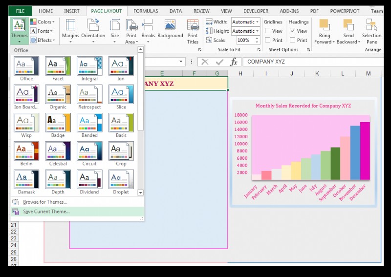 Cách sửa đổi màu chủ đề, phông chữ &hiệu ứng &tạo chủ đề Excel tùy chỉnh