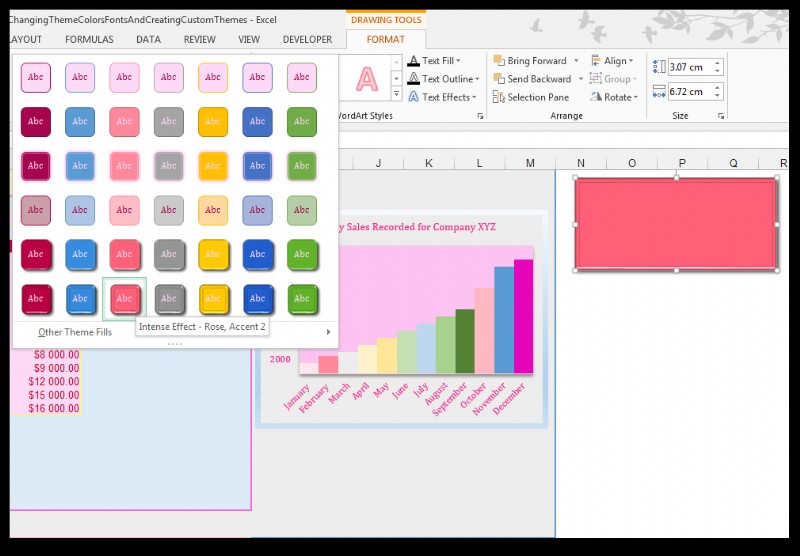 Cách sửa đổi màu chủ đề, phông chữ &hiệu ứng &tạo chủ đề Excel tùy chỉnh