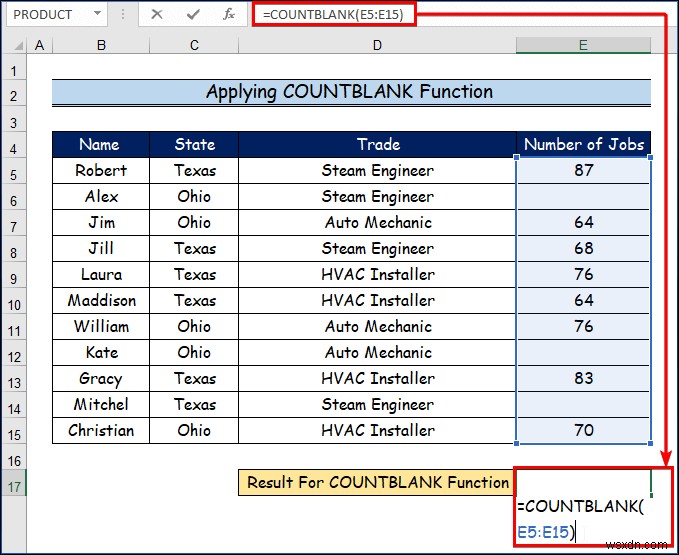 Cách sử dụng các loại hàm COUNT khác nhau trong Excel (5 cách) 