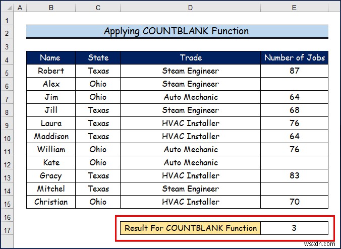 Cách sử dụng các loại hàm COUNT khác nhau trong Excel (5 cách) 