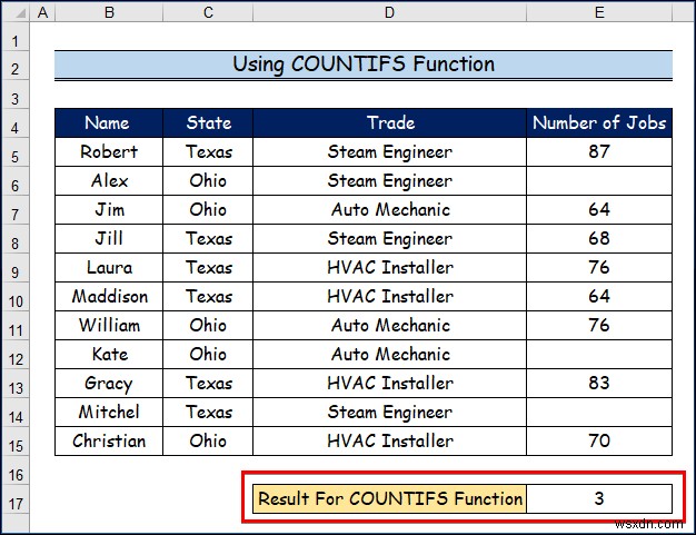 Cách sử dụng các loại hàm COUNT khác nhau trong Excel (5 cách) 