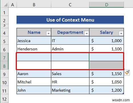 Cách Chèn hoặc Xóa Hàng và Cột từ Bảng Excel