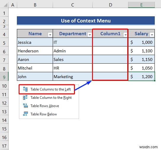 Cách Chèn hoặc Xóa Hàng và Cột từ Bảng Excel