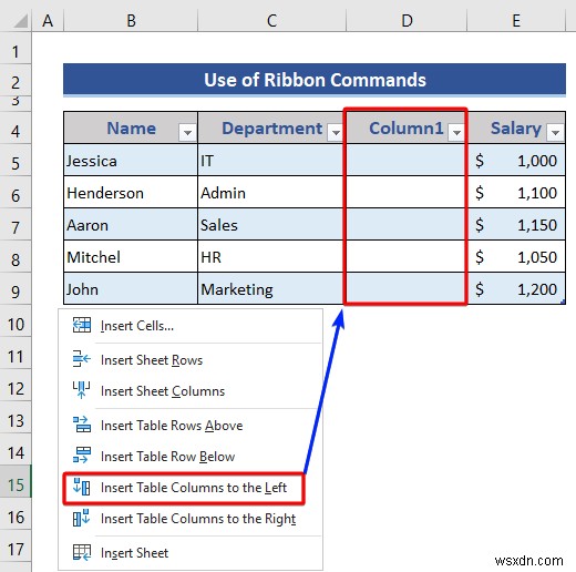 Cách Chèn hoặc Xóa Hàng và Cột từ Bảng Excel