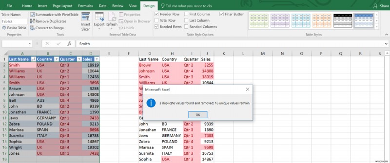 Cách loại bỏ các hàng trùng lặp trong bảng Excel