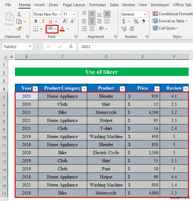 Cách sử dụng Slicer để lọc dữ liệu trong Excel (2 phương pháp dễ dàng)