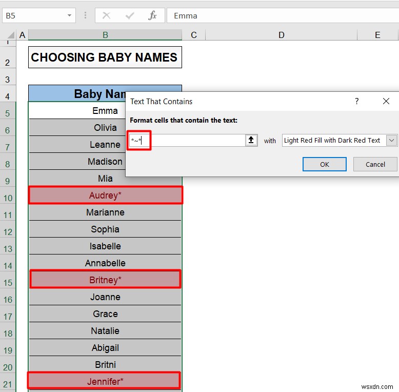 Cách sử dụng ký tự đại diện trong Excel (4 phương pháp dễ dàng)