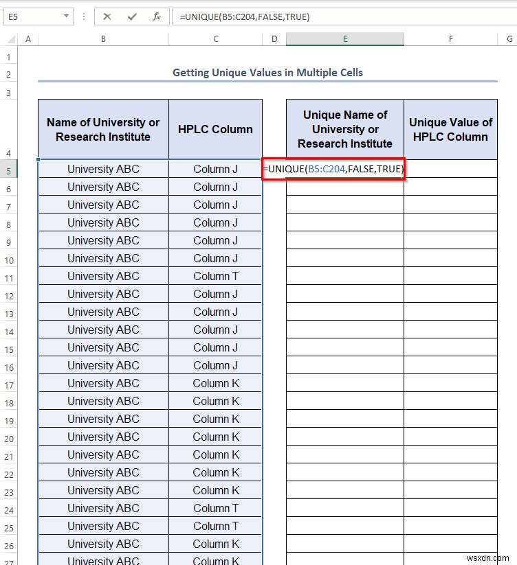 Cách nhận giá trị duy nhất trong Excel (5 cách dễ dàng)