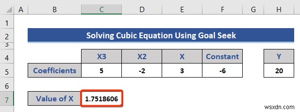 Giải phương trình trong Excel (5 Ví dụ hữu ích)