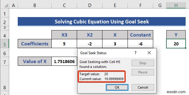 Giải phương trình trong Excel (5 Ví dụ hữu ích)