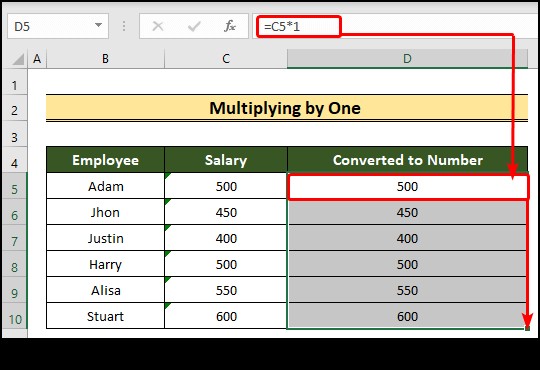 Cách chuyển văn bản thành số trong Excel (8 cách dễ dàng)