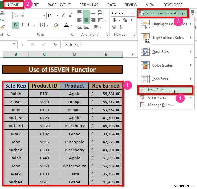 Cách đánh dấu mọi hàng khác trong Excel (3 phương pháp dễ dàng)