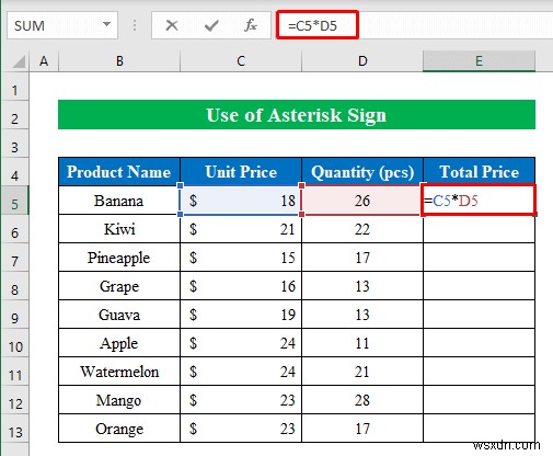 Cách nhân trong Excel (8 phương pháp đơn giản)