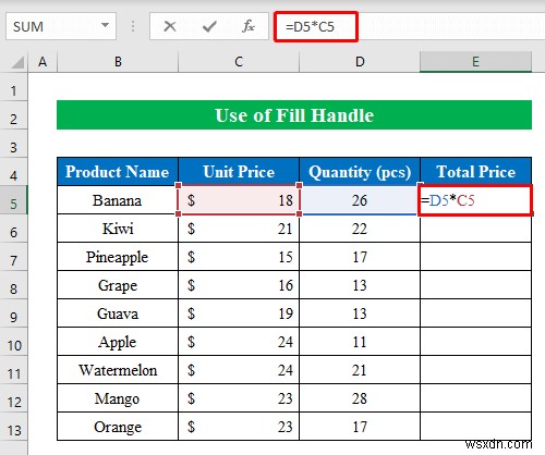 Cách nhân trong Excel (8 phương pháp đơn giản)