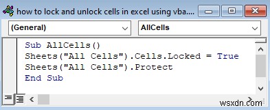 Cách khóa và mở khóa ô trong Excel bằng VBA