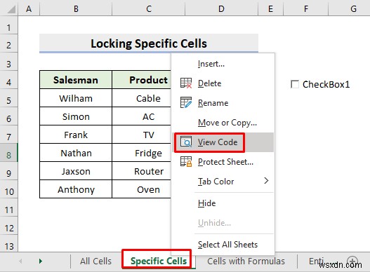 Cách khóa và mở khóa ô trong Excel bằng VBA