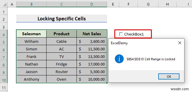 Cách khóa và mở khóa ô trong Excel bằng VBA