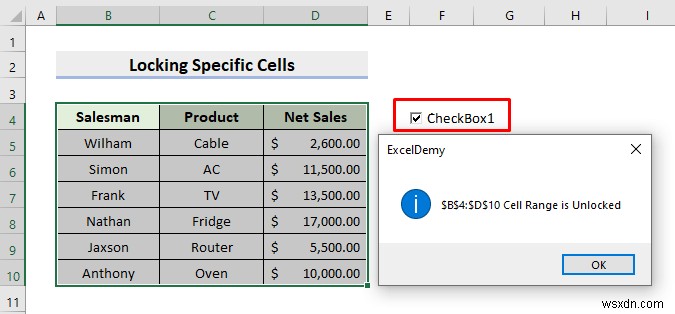 Cách khóa và mở khóa ô trong Excel bằng VBA