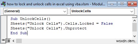 Cách khóa và mở khóa ô trong Excel bằng VBA