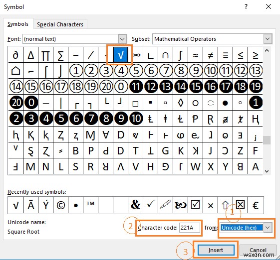 Cách chèn ký hiệu căn bậc hai trong Excel (8 cách dễ dàng)