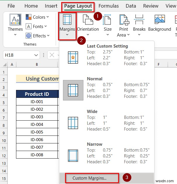 Thực hiện lệnh để căn giữa các trang tính đã chọn trong Excel