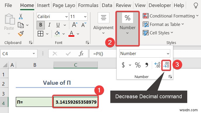 Cách làm tròn số trong Excel mà không cần công thức (3 cách nhanh)