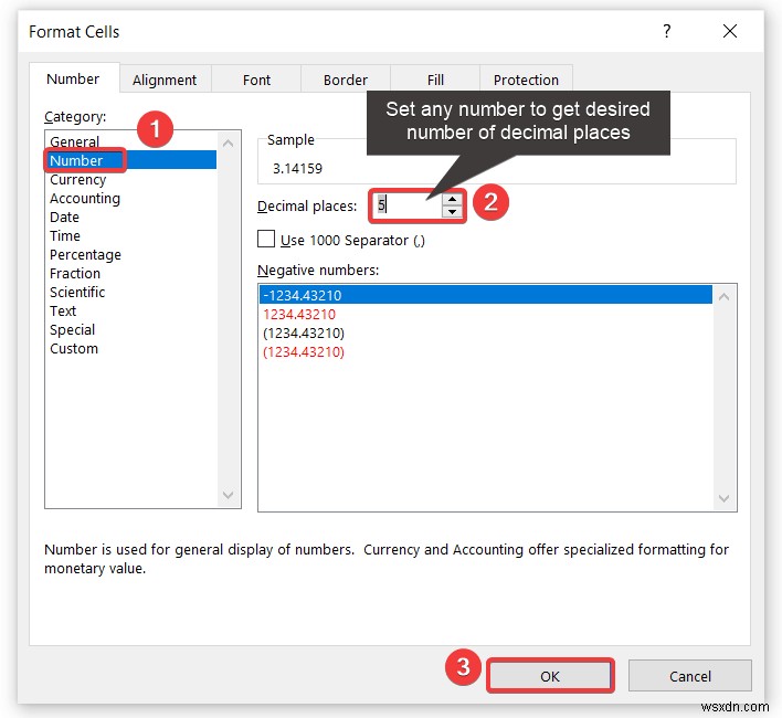 Cách làm tròn số trong Excel mà không cần công thức (3 cách nhanh)