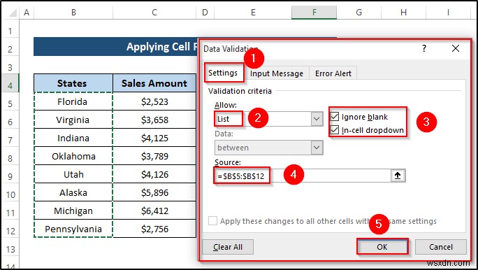 Xác thực dữ liệu dựa trên một ô khác trong Excel (4 Ví dụ)