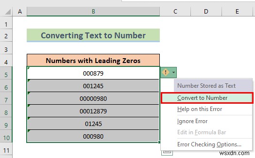 Cách xóa Zeros hàng đầu trong Excel (8 phương pháp dễ dàng)