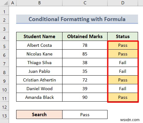 Áp dụng định dạng có điều kiện dựa trên ô văn bản khác trong Excel