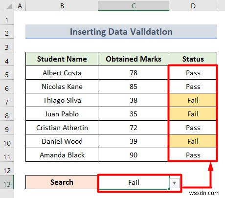 Áp dụng định dạng có điều kiện dựa trên ô văn bản khác trong Excel