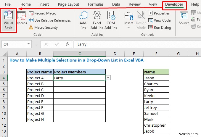 Danh sách thả xuống phụ thuộc nhiều Excel VBA (3 cách)