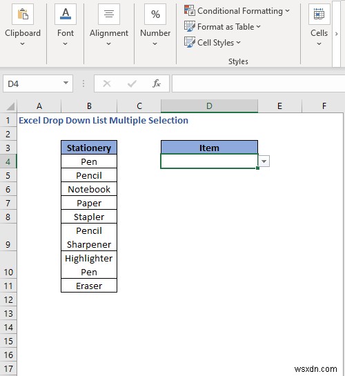 Cách tạo nhiều lựa chọn từ danh sách thả xuống trong Excel (3 cách)