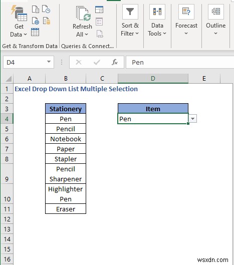 Cách tạo nhiều lựa chọn từ danh sách thả xuống trong Excel (3 cách)