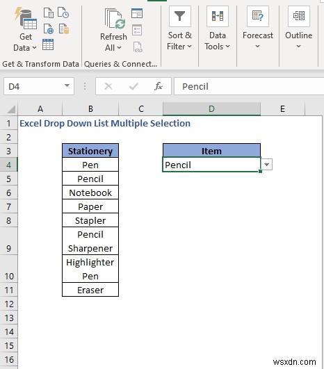 Cách tạo nhiều lựa chọn từ danh sách thả xuống trong Excel (3 cách)