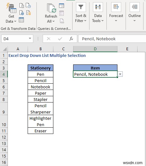 Cách tạo nhiều lựa chọn từ danh sách thả xuống trong Excel (3 cách)