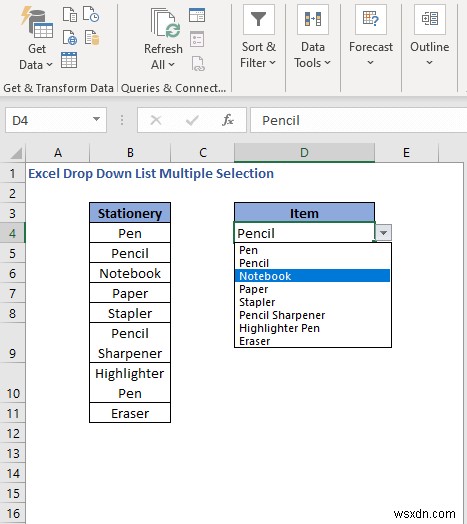 Cách tạo nhiều lựa chọn từ danh sách thả xuống trong Excel (3 cách)