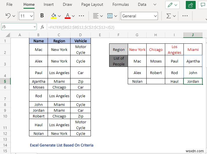 Cách tạo danh sách dựa trên tiêu chí trong Excel (4 phương pháp)