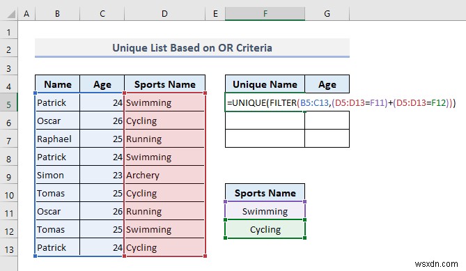 Tạo danh sách duy nhất trong Excel dựa trên tiêu chí (9 phương pháp)