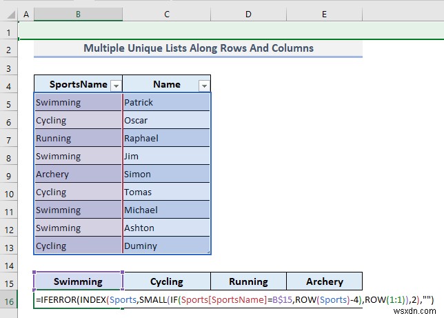 Tạo danh sách duy nhất trong Excel dựa trên tiêu chí (9 phương pháp)