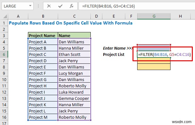 Cách điền danh sách dựa trên giá trị ô trong Excel (6 cách)