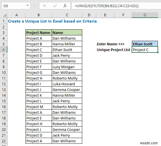 Cách điền danh sách dựa trên giá trị ô trong Excel (6 cách)