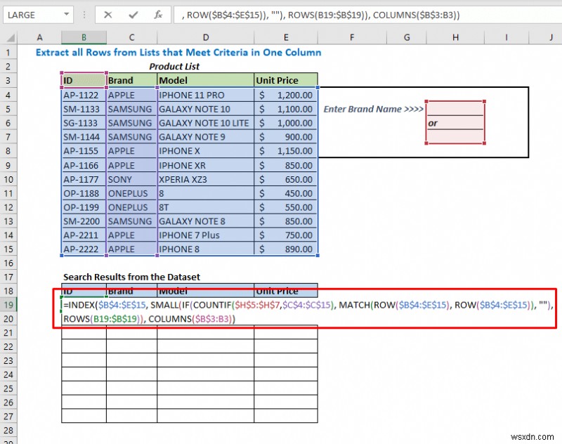 Cách điền danh sách dựa trên giá trị ô trong Excel (6 cách)