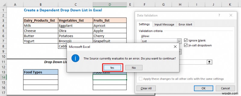 Cách điền danh sách dựa trên giá trị ô trong Excel (6 cách)