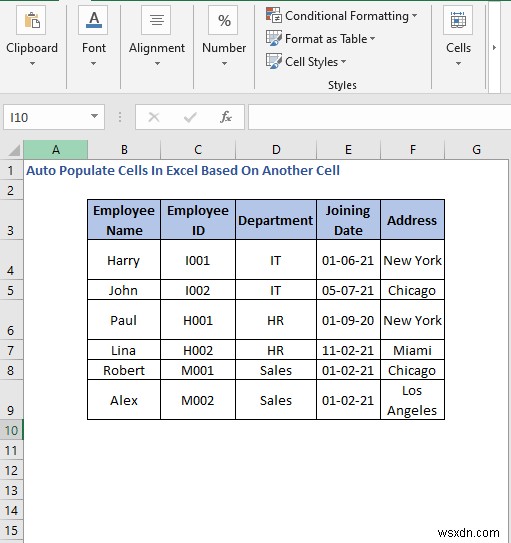 Cách tự động điền ô trong Excel dựa trên ô khác