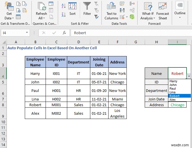 Cách tự động điền ô trong Excel dựa trên ô khác